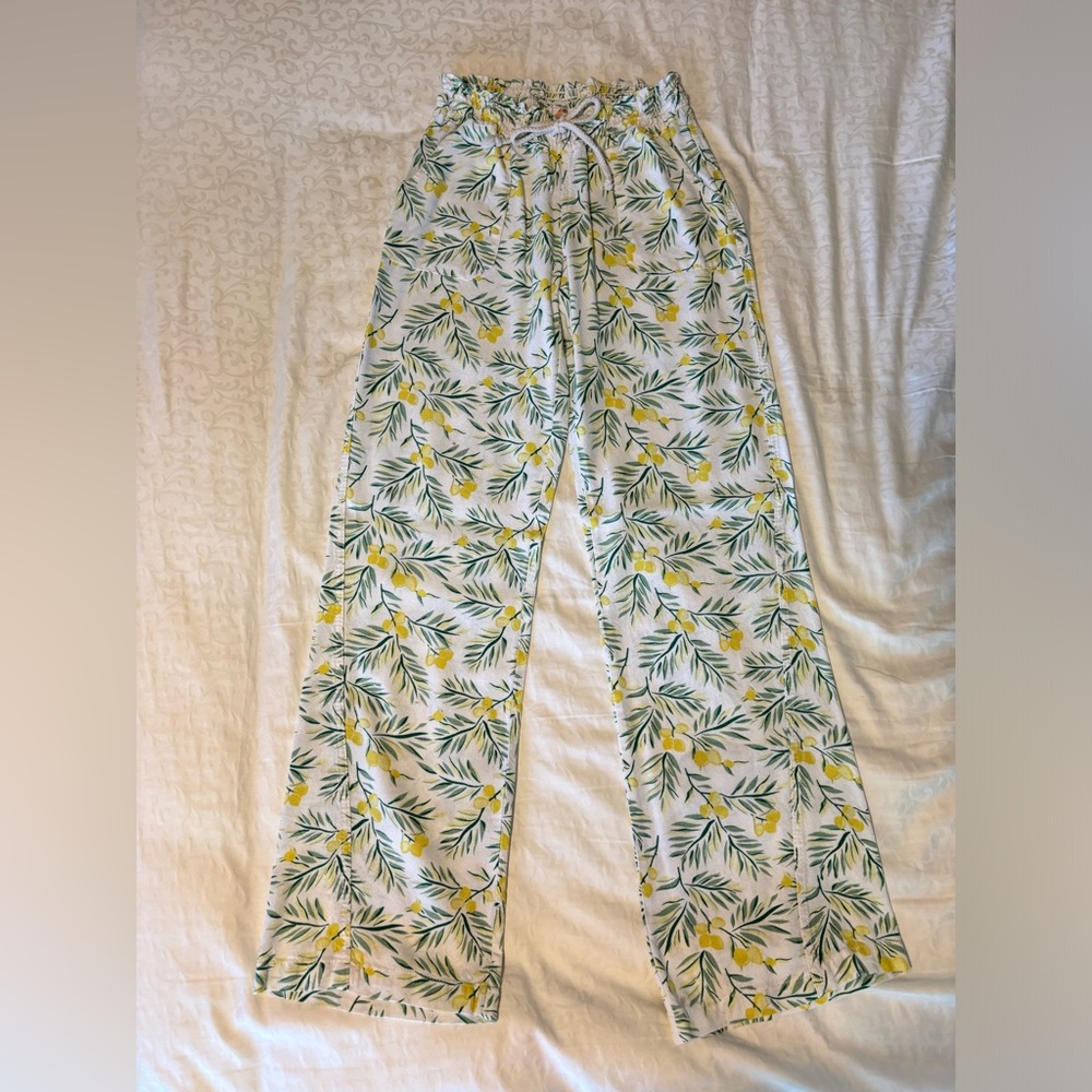 Lemon Linen Pants